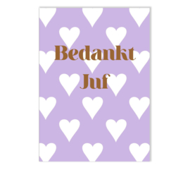 Invulkaarten - bedankt juf - 5 stuks