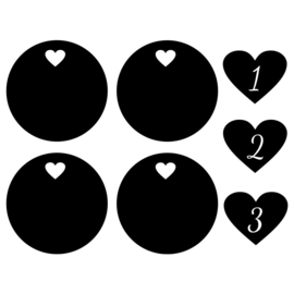 Sticker keukenknopjes hart - 3 stuks