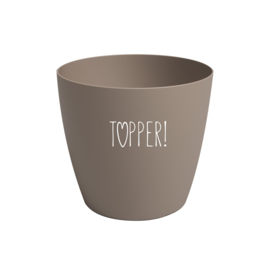 Bloempotje 'Topper' - taupe