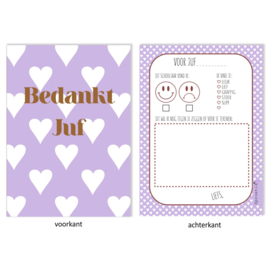 Kaartenstandaard met invulkaart - liefste juf