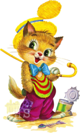 Strijkapplicatie kat | full colour