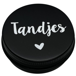 Tandendoosje hart | zwart