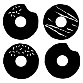 Statische stickers | donuts - 3 stuks