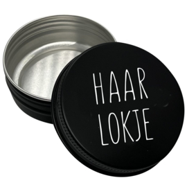 Haarlokdoosje strak | zwart