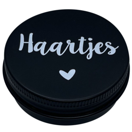 Haarlokdoosje hart | zwart