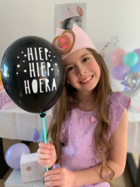 Ballonnen 'Hiep hiep hoera' met stokjes | 6 stuks