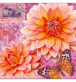 🌸 Servet Dahlia & Vlinder nr.82