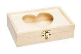Houten doosje met hart 17x12x4