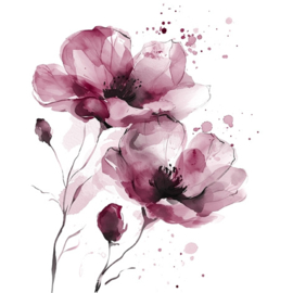 Fiori Delicati burgundy nr.1008