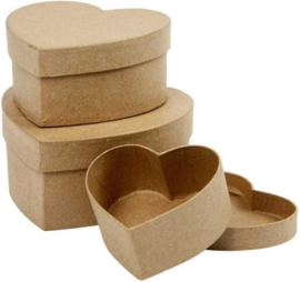 Drie hartvormige doosjes