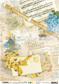 Ricepaper muziek en bloemen