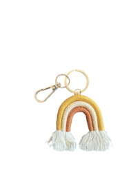 Regenboog MosterdGeel/Beige/Bruin Hanger - Goud