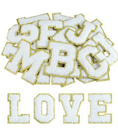 Witte Patches Zelfklevend Letters A - Z Keuze