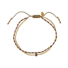 BS - Friendship Garnet Gold Plated Bracelet (BL30185)