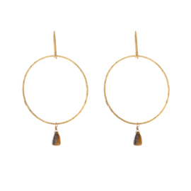 BS - Embrace Tiger Eye Gold Plated Earrings (AW24491)