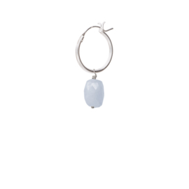 BS - Blue Lace Agathe Silver Hoop Earring (ES1049)