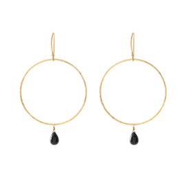 BS - Embrace Black Onyx Gold Plated Earrings (AW24391)