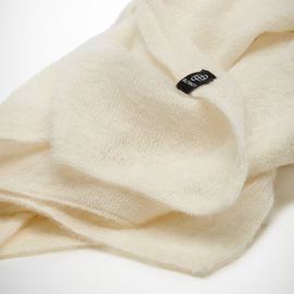 BU - Knitted Solid Baby Alpaca Shawl Winter White (660012)
