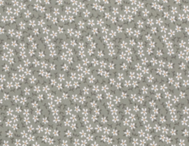 1175. Lichtgroen  witte bloemetjes