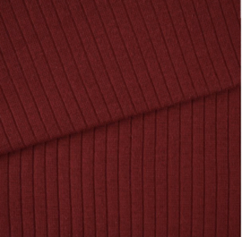 1099. Katoen tricot met ribbeltje bordeaux