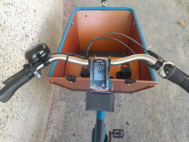 Bakfiets.nl Cruiser Short, Mat Petrol Blue, Shimano 7-speed naaf, Rollerbrake remmen, Shimano 6100 middenmotor,  Accu 418Wh, Shiny koplamp, Cruizer Selle Royal zadel