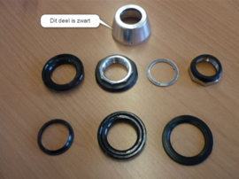 Balhoofdstel 1 1/8 inch geintegreerd zwart compleet