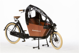 Bakfiets.nl regenhuif Cargobike SHORT all open, zwart, Canvas mat zwart