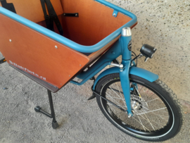 Bakfiets.nl Cruiser Short, Mat Petrol Blue, Shimano 7-speed naaf, Rollerbrake remmen, Shimano 6100 middenmotor,  Accu 418Wh, Shiny koplamp, Cruizer Selle Royal zadel