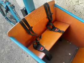 Bakfiets.nl Cruiser Short, Mat Petrol Blue, Shimano 7-speed naaf, Rollerbrake remmen, Shimano 6100 middenmotor,  Accu 418Wh, Shiny koplamp, Cruizer Selle Royal zadel