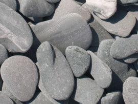 Flat pebbels groen 30-60 mm