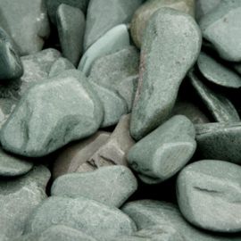 Flat pebbels groen 30-60 mm