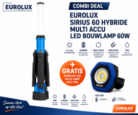 Combi deal Eurolux Sirius 60 Hybride Multi Accu Led Bouwlamp