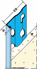 Stucstopprofiel Sg 1216 6mm lengte 2,60 mtr (25 lengtes