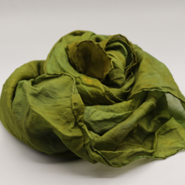 Zijden sjaal licht groen/olijfgroen 90x90
