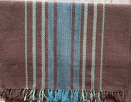 omslagdoek bruin met groen 85x180