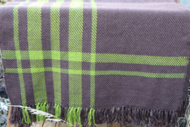 omslag doek   bruin met felgroen 75x185