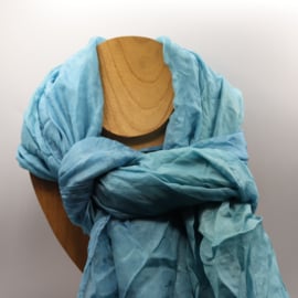 Zijden sjaal  turquoise  90x200