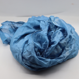 Zijden sjaal blauw 90x90 b kwaliteit