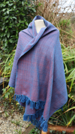 omslag doek  blauw/rood 80x190