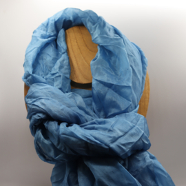 zijden sjaal blauw 180x90