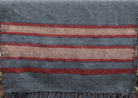 omslagdoek grijs met rood 85x190