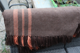 omslag doek tweekleurig bruin met zalm 75x200