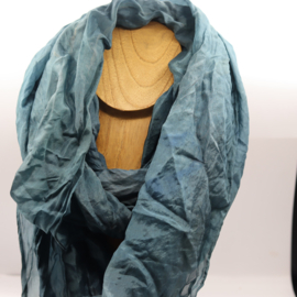 Zijden sjaal blauwgroen  45x180