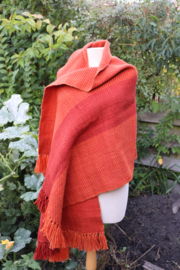 omslagdoek oranje met rood 50x190