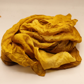 Zijden sjaal   warm geel 90x90