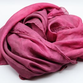 Zijden sjaal roze/ paars 45x180