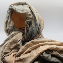 Zijden sjaal grijs/bruin  90x200