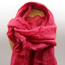 Zijden sjaal fel roze 45x180