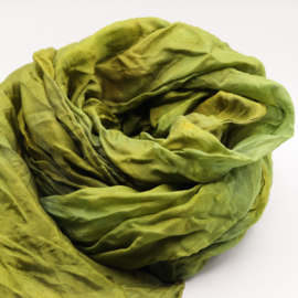 Zijden sjaal licht olijfgroen  45x180