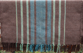 omslagdoek bruin met groen 85x180